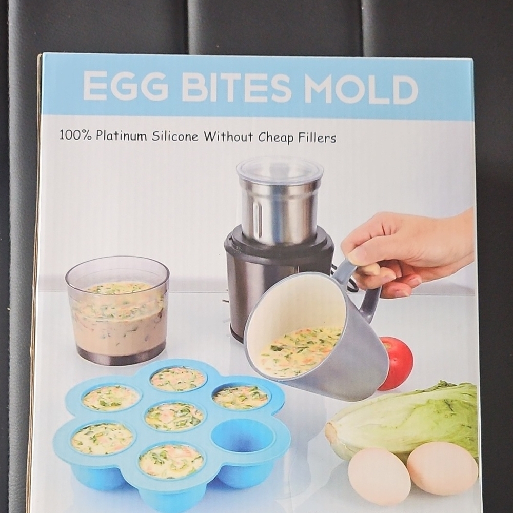 Blue Silicone Egg Bites Mold for Perfect Baking